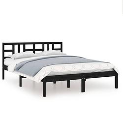 Foto van Vidaxl bedframe massief hout zwart 140x190 cm