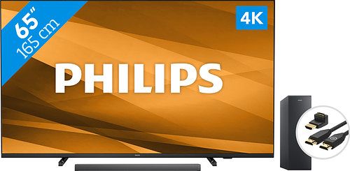 Foto van Philips 65pus7607 (2022) + soundbar + hdmi kabel