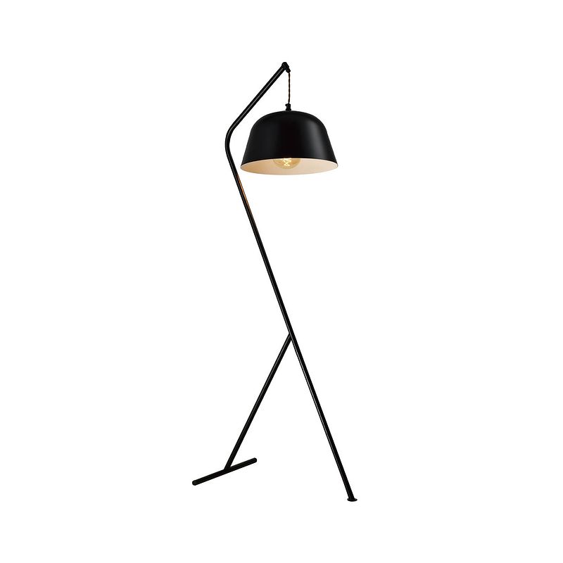 Foto van Quvio staande lamp metaal ronde lampenkap zwart - quv5170l-black