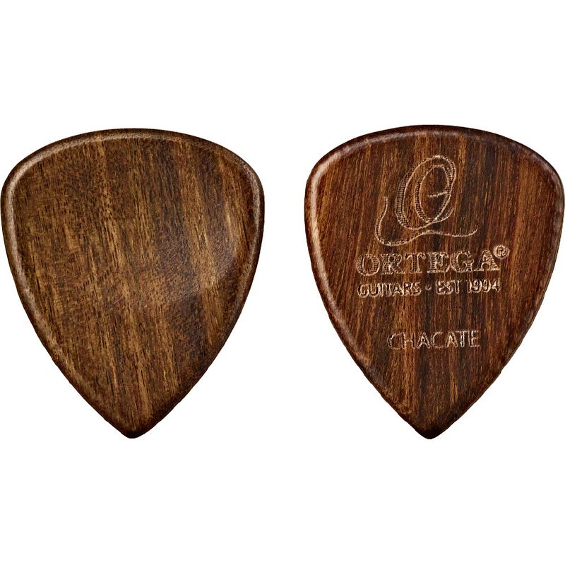 Foto van Ortega ogpw-ch2 wooden picks standard chacate 2.50 mm plectrumset (2 stuks)