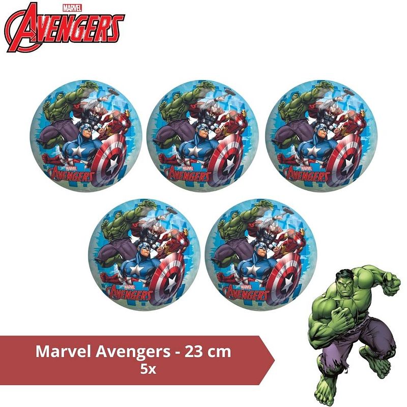 Foto van Bal - voordeelverpakking - marvel avengers - 23 cm - 5 stuks