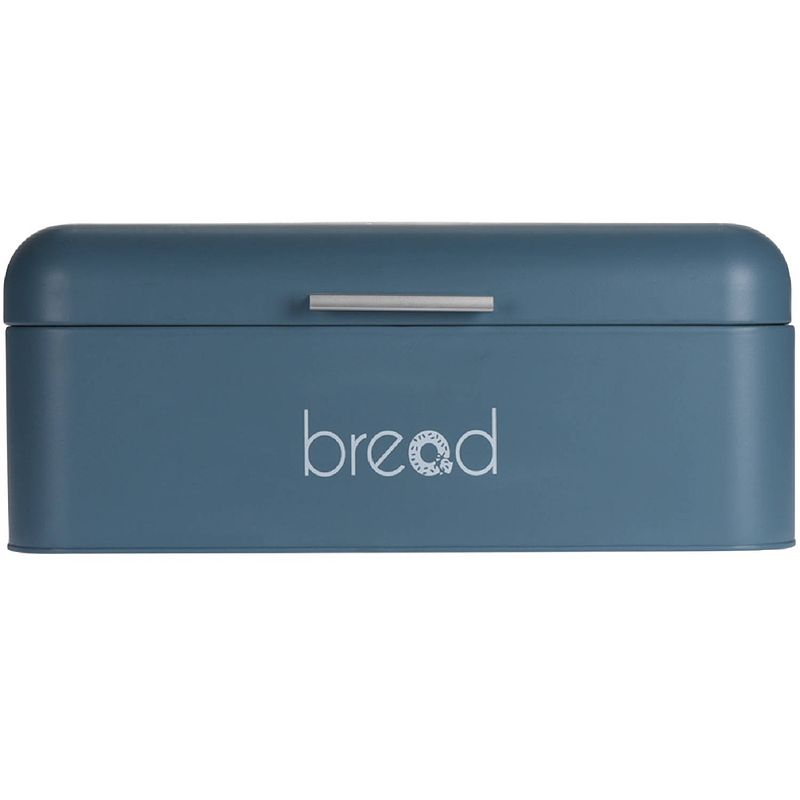 Foto van Blauwe broodtrommel bread van metaal 42 cm - broodtrommels