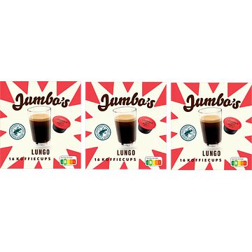 Foto van Jumbo'ss lungo koffie cups 3 x 16 koffiecups