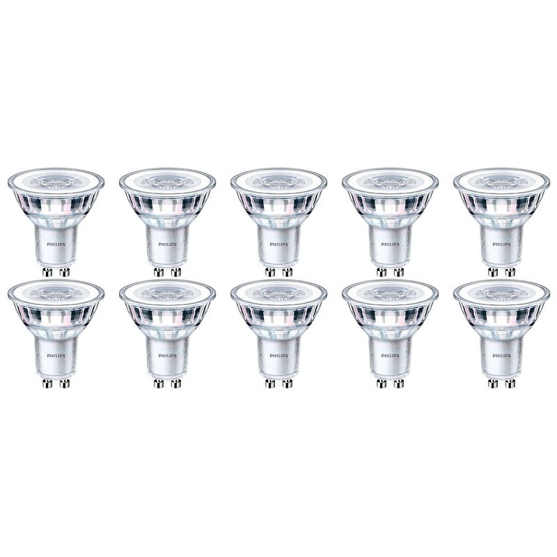 Foto van Philips - led spot 10 pack - corepro 840 36d - gu10 fitting - dimbaar - 4w - natuurlijk wit 4000k vervangt 35w