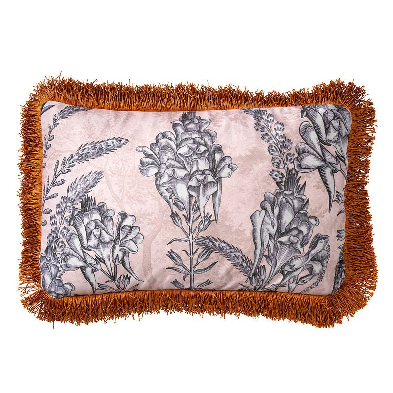 Foto van Dutch decor moti - sierkussen met bloemenpatroon 30x50 cm pumice stone - beige - beige