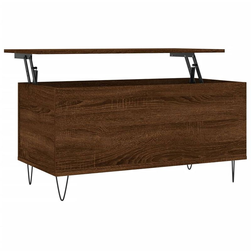 Foto van Vidaxl salontafel 90x44,5x45 cm bewerkt hout bruin eikenkleur