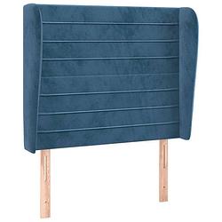 Foto van Vidaxl hoofdbord met randen 103x23x118/128 cm fluweel donkerblauw