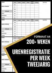 Foto van Urenregistratie / urenstaat boekje wekelijks - voor personeel, werknemers, medewerkers, zzp, freelancers (a4) - urenregistratie boekjes - paperback