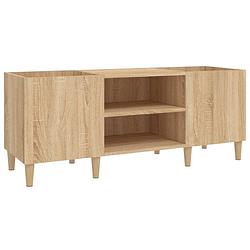 Foto van Vidaxl platenkast 121x38x48 cm bewerkt hout sonoma eikenkleurig