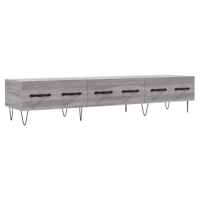 Foto van The living store tv-meubel - trendy - televisiekast - 150x36x30 cm - grijs sonoma eiken