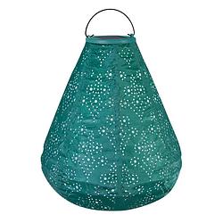 Foto van Vonroc luna solar lampion cone met led - solar tuinverlichting - 270x240mm - copper green