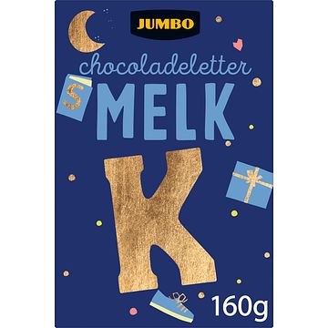 Foto van Jumbo chocoladeletter melk k 160g aanbieding bij jumbo | 2 voor 4.50