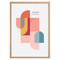 Foto van Acaza poster lijst, grote kader voor foto'ss of posters van 70 x 100 cm, mdf hout, rand in lichte eik kleur