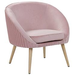 Foto van Beliani tromso - fauteuil-roze-fluweel