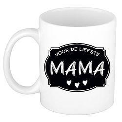 Foto van Bellatio decorations liefste mama verjaardag cadeau mok - zwart krijtbord - 300 ml - keramiek - moederdag - feest mokken