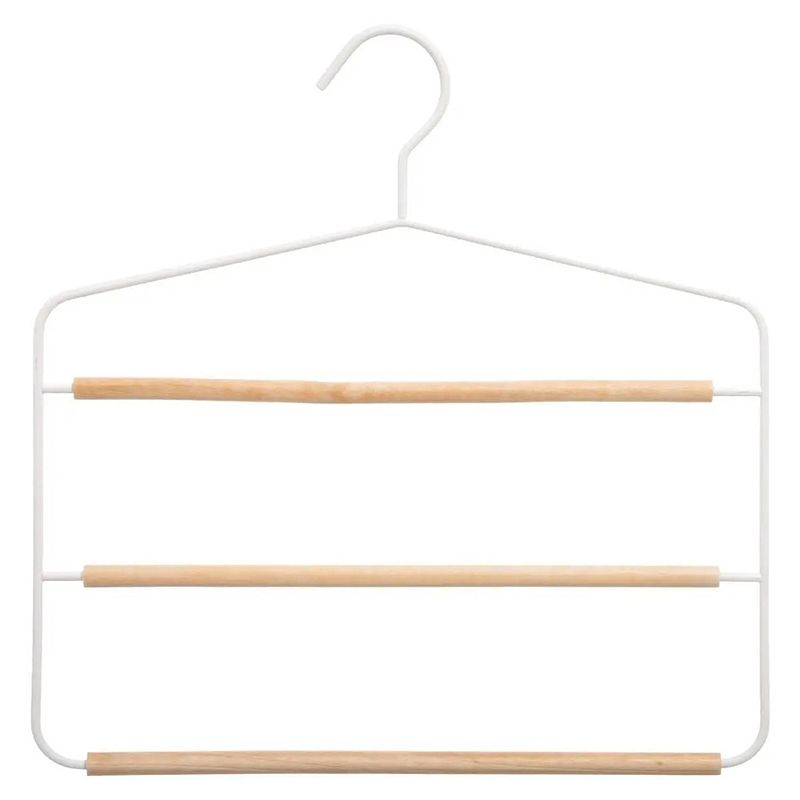 Foto van Luxe kledinghanger/broekhanger voor 3 broeken wit 35 x 36 cm - kledinghangers