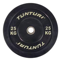 Foto van Tunturi bumper plate - halterschijf - zwart - 25 kg