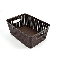 Foto van Opbergmand mand rattan 36x26x15cm bruin