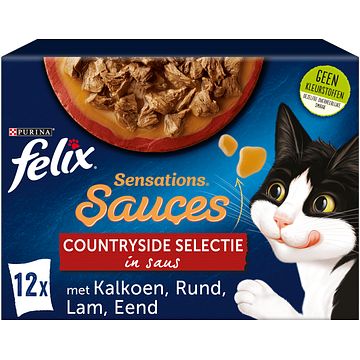 Foto van Felix® sensations sauces countryside selectie kattenvoer 12 x 85g bij jumbo