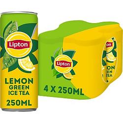 Foto van Lipton ice tea green lemon 4 x 250ml bij jumbo