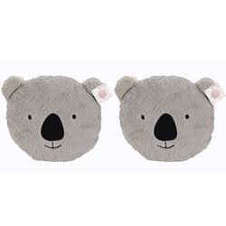 Foto van H&s collection dieren sierkussens kinderkamer - 2x - grijze koala - 32 x 27 cm - polyester - sierkussens