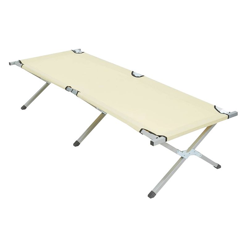 Foto van Nordfalk veldbed xl 190 x 64 cm - campingbed / stretcher / kampeerbed - extra stevig metaal - kaki