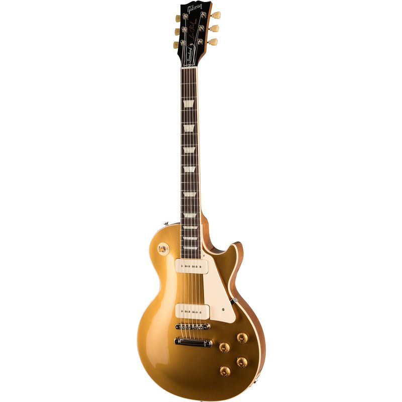 Foto van Gibson original collection les paul standard 50s p90 goldtop elektrische gitaar met koffer