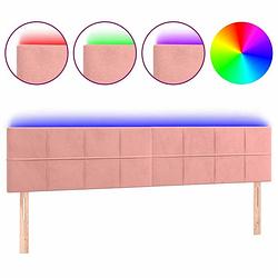 Foto van Vidaxl hoofdbord led 160x5x78/88 cm fluweel roze