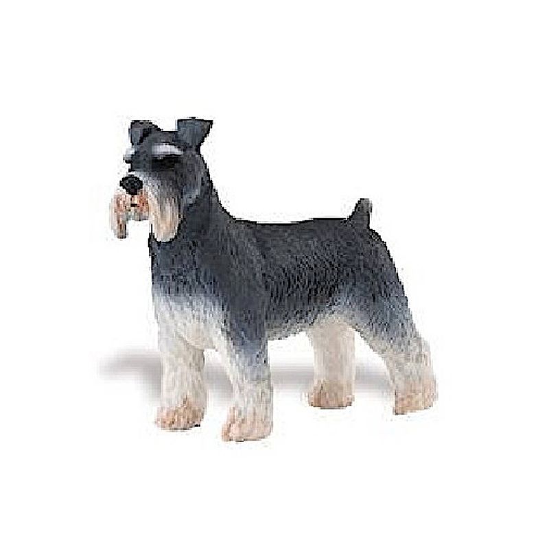 Foto van Safari speeldier schnauzer 7,5 cm grijs/wit