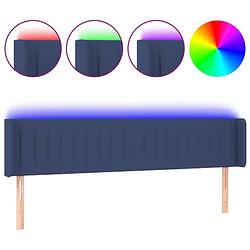 Foto van Vidaxl hoofdbord led 163x16x78/88 cm stof blauw