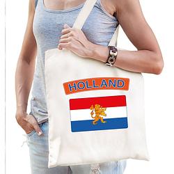Foto van Katoenen tasje wit holland / nederland supporter - feest boodschappentassen