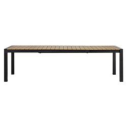 Foto van Joan tuintafel 205-275 x 100 cm, met verlenging incl. 1 blad, zwart en teak decor.