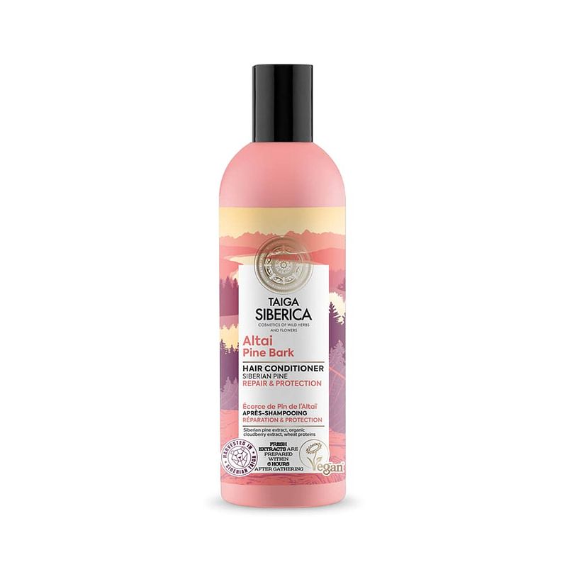 Foto van Taiga siberica altai pine bark vegan haarconditioner met altai pine herstel en bescherming 270ml