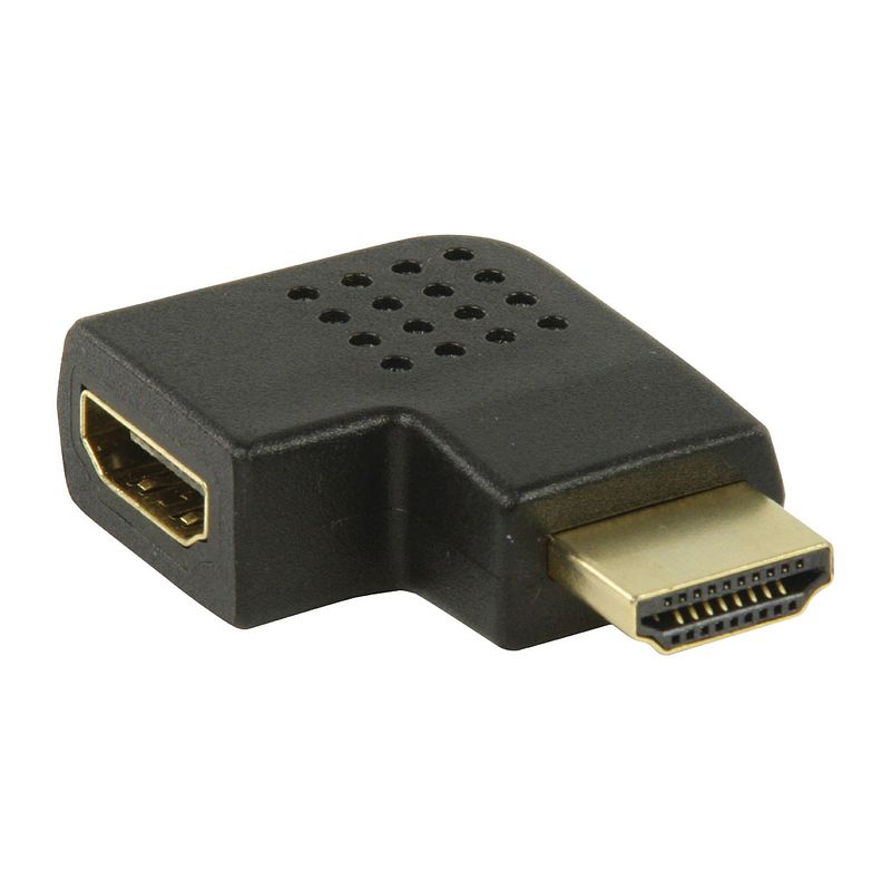 Foto van Valueline high speed hdmi adapter links gehoekt hdmi male - hdmi female zwart