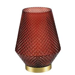 Foto van Casa di elturo led-lamp bordeaux rood - xl- h27 cm - werkt op batterijen (incl. lamp)