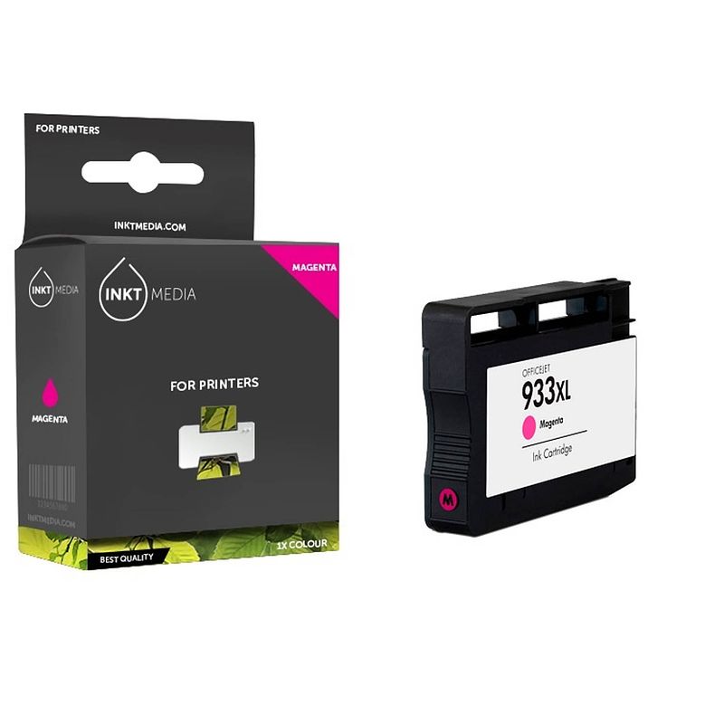 Foto van Inktmedia® -navulinkt - geschikt hp 933xl (cn055ae) inktcartridge magenta hoge capaciteit - navul inkt - refill inkt