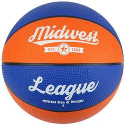 Foto van Midwest basketball league rubber blauw/oranje maat 3