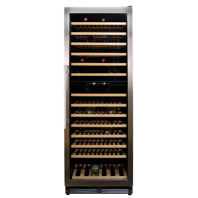 Foto van Vinata wijnklimaatkast premium met rvs glazen deur - 154 flessen