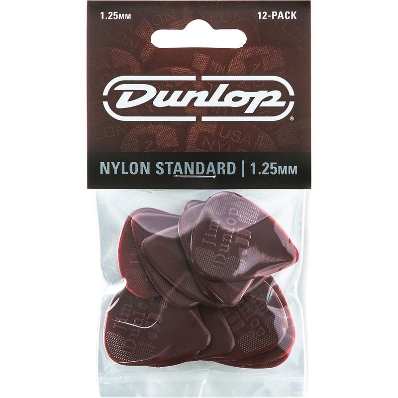 Foto van Dunlop 44p125 nylon standard 1.25 mm plectrumset (12 stuks)