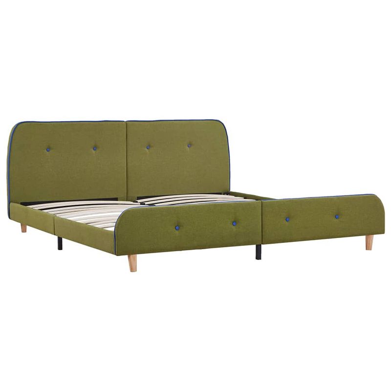 Foto van The living store bedframe - klassiek - hout en ijzer - groen - 160x200cm