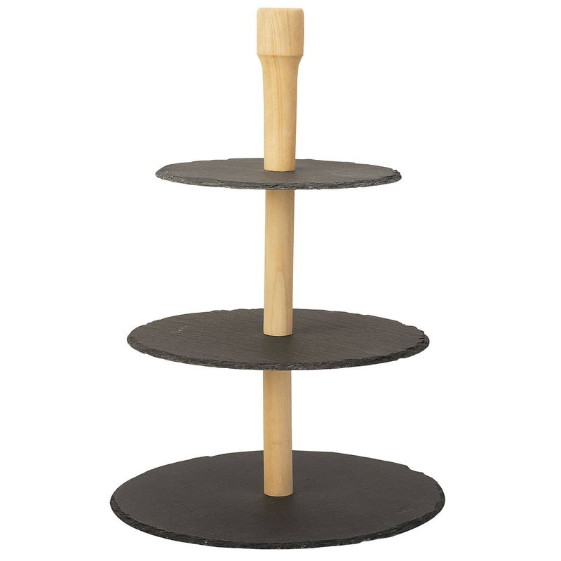 Foto van Cosy & trendy etagere / serveertoren - leisteen - ø 28 cm - 3-laags