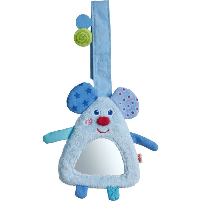 Foto van Haba hangfiguur spiegelmuis 23 cm polyester blauw