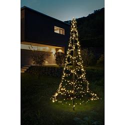 Foto van Flinq luxxtree vlaggenmast lichtketting 6m warmwit - licht kerstboom - 900 led-lichtjes