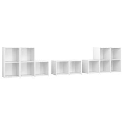 Foto van The living store klassiek tv meubel set - hoogglans wit - 37x35x37 cm - 72x35x36.5 cm