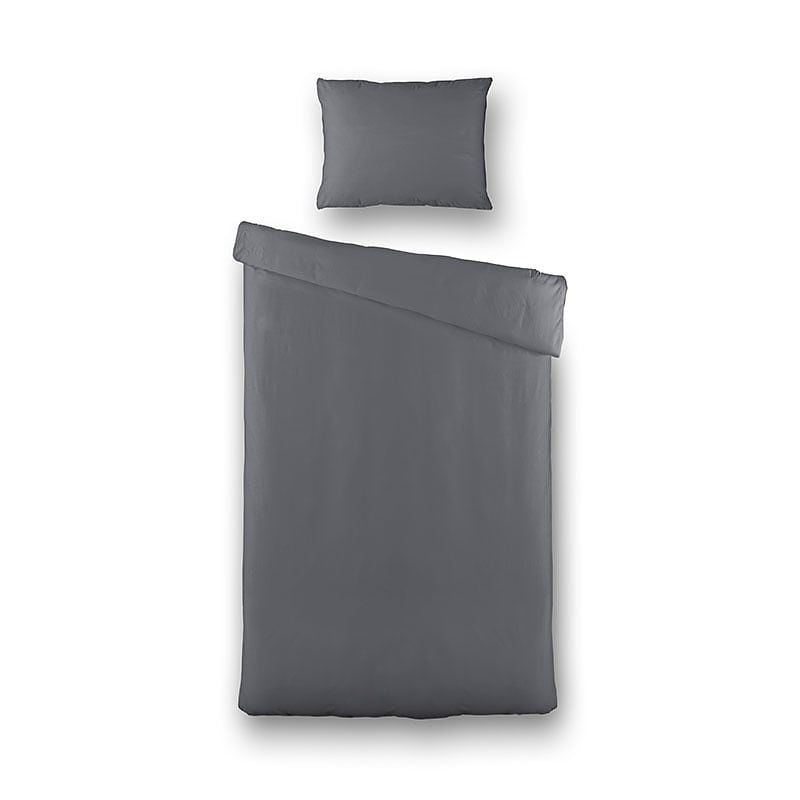 Foto van Luna bedding luna uni - antraciet dekbedovertrek 1-persoons (140 x 220 cm + 1 kussensloop) dekbedovertrek