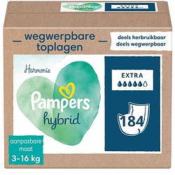 Foto van Pampers harmonie hybrid - 184 absorberende wegwerpbare toplagen - bundelvoordeel