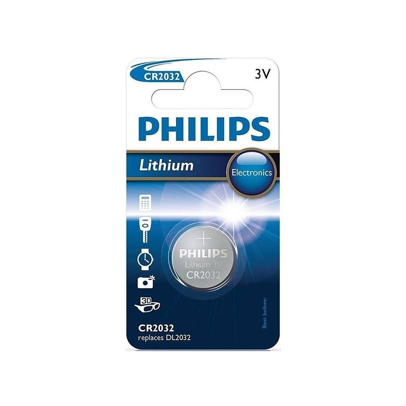 Foto van Philips batterij cr2032 3v lithium 1 stuks