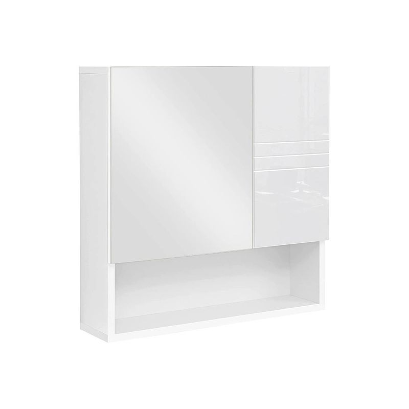 Foto van Parya home - spiegelkast - badkamermeubel 2 deuren - verstelbare planken - wit