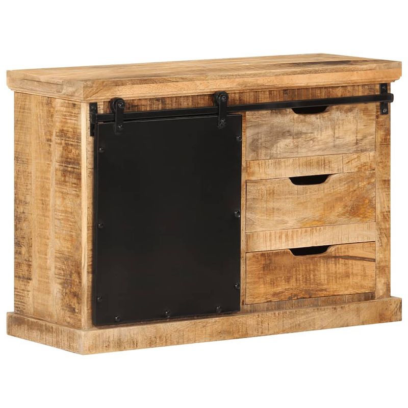 Foto van Vidaxl dressoir 80x30x55 cm massief ruw mangohout