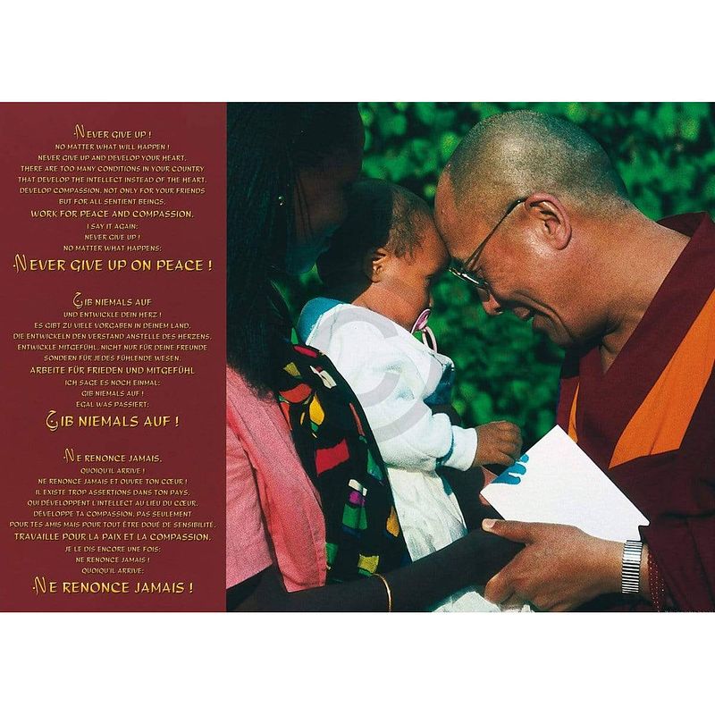 Foto van Johannes frischknecht - dalai lama with child kunstdruk 70x50cm